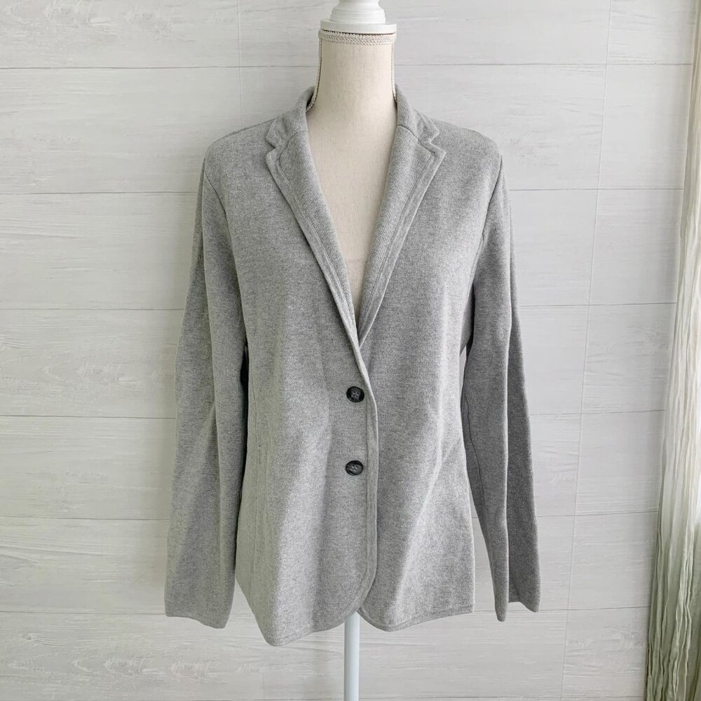 NWT Ann Taylor - Gray cotton wool knit 2-button blazer jacket, XL